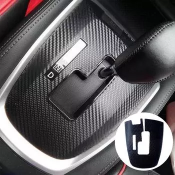 Имитация углеродного волокна автомобиля головка переключения передач панель переключения наклейка для Nissan X-Trail XTrail T32 2014-2020 автомобильный интерьер новый чёрный