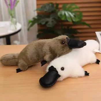 Имитация утконоса, плюшевая игрушка, искусственная кожа, рот, чучело, плюшевая кукла, спальная подушка, украшение для дома, дети, взрослые, подарок на день рождения, Рождественский подарок S серый