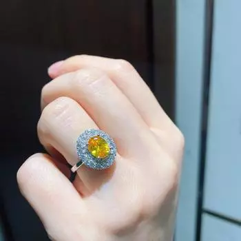 Имитация ювелирных изделий кулон с желтым бриллиантом цепочка на ключицу новое ретро желтое бриллиантовое кольцо