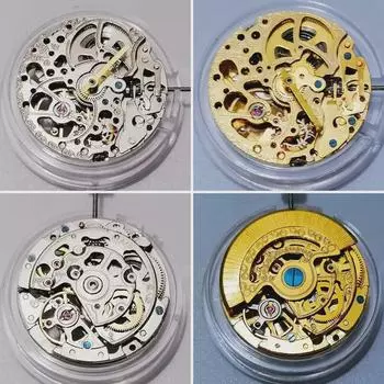Имитация Western 8205 и 2813 Прозрачный полый механизм для часов Аксессуары White Movement