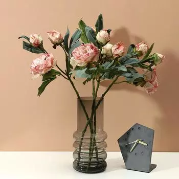 Имитация запеченных краев пионов 3 первых 13 этажей пионы украшение для дома гостиная бонсай искусственные цветы светло-фиолетовый