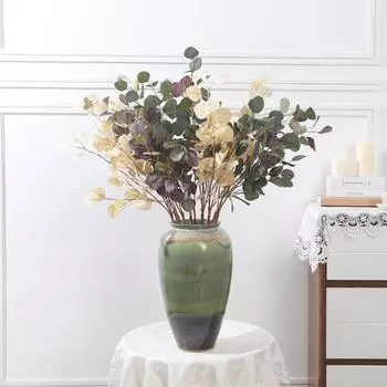 Имитация зеленого круга эвкалиптового листа свадебный макет съемки реквизит украшение дома имитация растения оптовая продажа зелёный