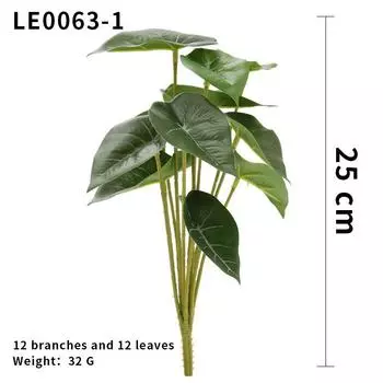 Имитация зеленых растений с 12 головками цветного листового таро, домашний офис, фотография, украшение сцены своими руками (Без горшков)