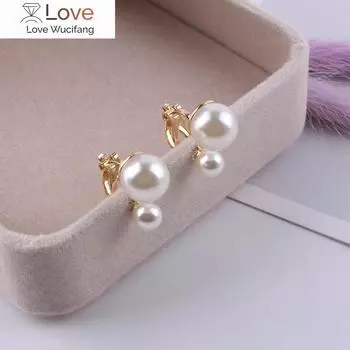 Имитация жемчуга, серьги-клипсы, женские, свадебные, без проколов, серьги, макси-ювелирные изделия, подарок на Рождество