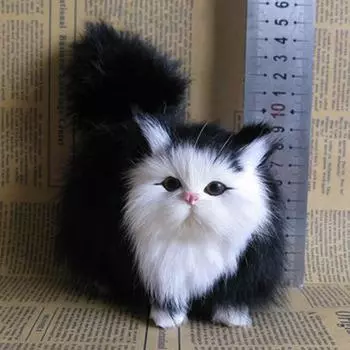 Имитация животных, модель кошки, украшения для дома, ремесленные украшения One Size чёрный