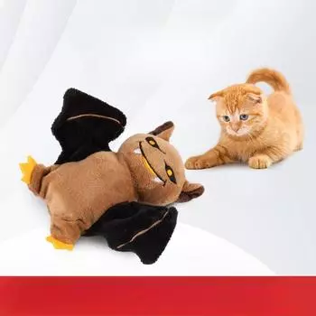 Имитация звуков плюшевой игрушки для кошек, перезаряжаемая, устойчивая к укусам, моющаяся, вибрирующая игрушка для кошек на Хэллоуин S