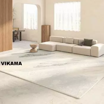 Imitation Cashmere New Chinese Simple Ink Wind Living Room Bedroom Carpet Study Sofa Bedside Dirty Washable Non-slip Rug 60X160CM