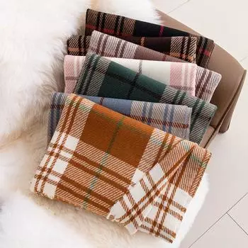 Imitation Cashmere Scarf Autumn And Winter Plaid Versatile Couple Student Scarf Temperament Plaid Long Tassel Shawl High-End Feeling 68*200cm