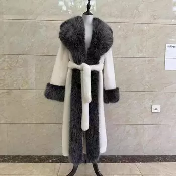 Imitation Fur Coat Women s Mid Length Coat One size fits all