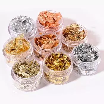 Imitation Gold Leaf Sheets Sliver Copper Foil Gold Flakes Sequins Glitters Craft Foil Paper Nail Art Decor DIY