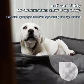 Imitation Leather Technology Waterproof Dog Bed Pet Sofa Cat Nest Supplies Dog Bed Spring Summer Sponge Removable and Washable XL серый