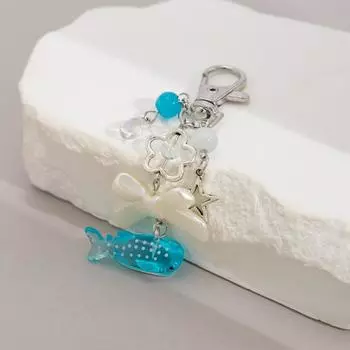 Imitation Pearl Ocean Style Keychain Zinc Zinc Alloy Shell Dolphin Tassel Pendant Vacation Style 1