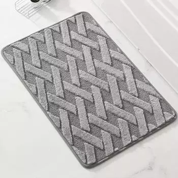 Imitation Rabbit Fur Bathroom Mat Non-slip Bathtub Carpet Absorbent Shower Door Mat Striped Pattern Bathroom Door Floor Mat Home 40x60cm белый