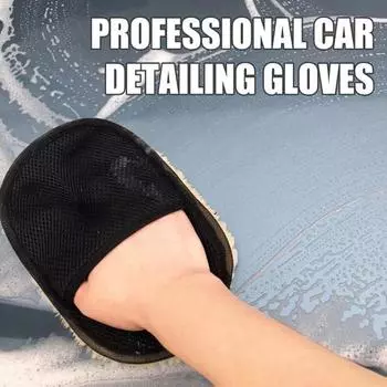 Imitation Wool Car Wash Gloves Thickened Plush Car Cleaning Gloves Car Cleaning Cloth Soft Bristles Multifunctional Automobile Brush for Polishing