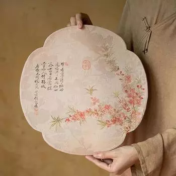 Imitation Xiangyun Yarn Round Dry Pour Tea Mat New Chinese Zen Double-Sided Insulated Vintage Tablecloth Tea Cloth Tea Towel