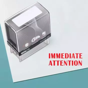 IMMEDIATE Attention Self Inking Rubber Stamp Custom Colop Office Stationary P20 Mini Stamper 14 mm x 38 mm красный