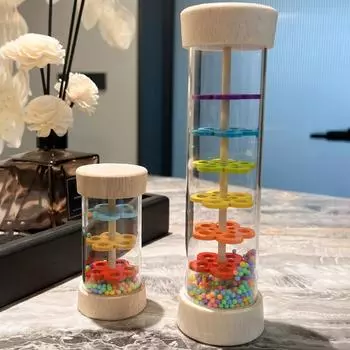 Иммерсивный звуковой эффект дождя, ритм-шейкер, палочка для дождя, деревянная пластиковая трубка, детская музыкальная игрушка для раннего образования, красочный генератор дождя