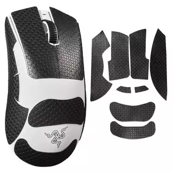 IMMOENUC Лента для захвата мыши Deathadder V3 Pro Лента для мыши ПВХ-материал Уплотнение впитывает пот кожи и предотвращает скольжение Противоскользящая (черный)