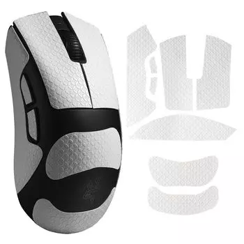 IMMOENUC Mouse Grip Tape Applicable Deathadder V3 HyperSpeed Mouse Tape PVC Material Уплотнение впитывает пот кожи и предотвращает скольжение Противоскользящее (белый)