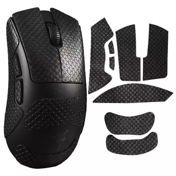 IMMOENUC Mouse Grip Tape Applicable Deathadder V3 HyperSpeed Mouse Tape PVC Material Уплотнение впитывает пот кожи и предотвращает скольжение Противоскользящее (черный)