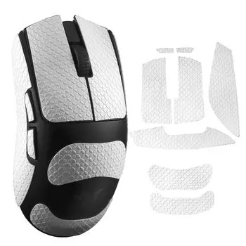 IMMOENUC Mouse Grip Tape Applicable Viper V3 Pro Mouse Tape PVC Material Seal Absorbs Skin Sweat and Prevents Slip Anti-Slip (White)