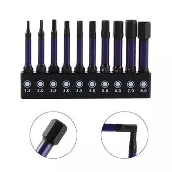 Impact Driver Hex Head Wrench Drill Bit Magnetic Quick Release Shank Screw Driver Extension Adapter H1.5-H8 S2 Steel