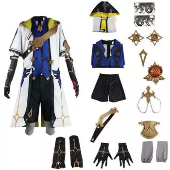 Impact Genshin Albedo Knights Of The West Wind Cosplay Clothes Suit 13pcs XS