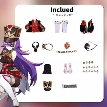 Impact Genshin Шеврез Косплей Аниме Костюм Платье Полный Наряд Хэллоуин XS