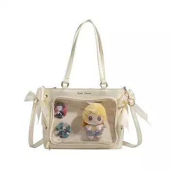 Impact Pu Genshin Crossbody Bags With Satin Bows Cartoon Art For Wear Daily