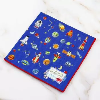 Import Kids Small Handkerchief Pure Cotton Sweat-Absorbent Double-Layer Gauze Portable Handkerchief Sweat-Wiping Kindergarten Boys Square Scarf Purple and Blue(About 30*30cm)