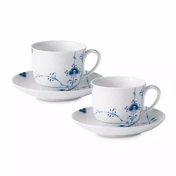 Imported Royal Copenhagen Blue Palmette Pair Cup Saucer 160ml Wedding Gift 1017409 [Regular Product] & белый