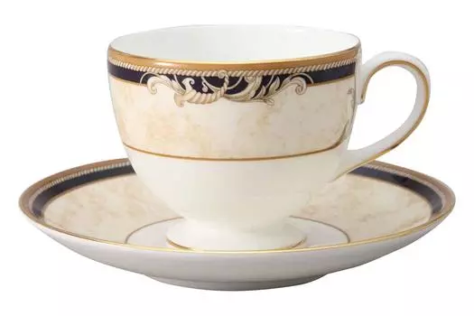 Импортная чайная чашка Wedgwood Cornucopia с блюдцем Lee, свадебный подарок 1053535 [Обычный продукт] & золотой