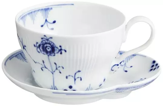 Импортная чашка-блюдце Royal Copenhagen Blue Elements объемом 260 мл, свадебный подарок 1026453 [Обычный продукт] & белый
