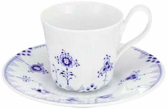 Импортная чашка-блюдце Royal Copenhagen Blue Elements объемом 250 мл, свадебный подарок 1017049 [Обычный продукт] & белый