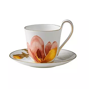 Импортная чашка-блюдце Royal Copenhagen Flora с высокой ручкой, 270 мл, цвет Магнолия 1017548 [обычный продукт] и прибл. магнолия