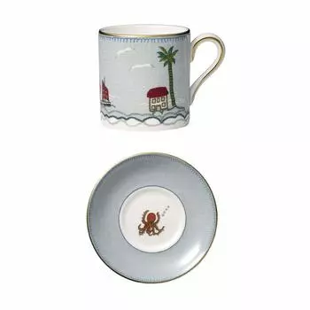 Импортная чашка Wedgwood Bond Cup Saucer 100 мл Farewell от Kit Kemp Wedding Gift Present 1050203 [Обычный продукт] & Sailor s синий