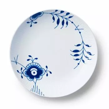 Импортная глубокая тарелка Royal Copenhagen Blue с рифленым узором 25 см, свадебный подарок 1016905 [Обычный продукт] белый