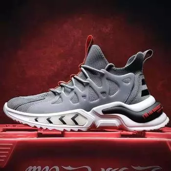 Импортная мужская обувь больших размеров, весна и лето, новые сетчатые туфли для пап, толстая подошва, усиливающая рост, кокосовая обувь, мужская универсальная спортивная модная обувь 39 чёрный