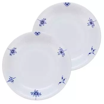 Импортная пара тарелок Royal Copenhagen Blue Palmette Blossom 20 см, свадебный подарок 1016971 [Обычный продукт]