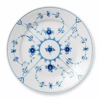 Импортная рифленая тарелка Royal Copenhagen Blue 22 см 1017200 [Обычный продукт] белый