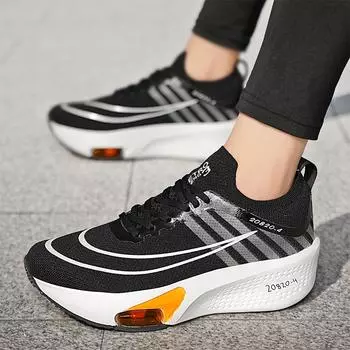 Импортные дышащие кроссовки на воздушной подушке для пар, марафонские кроссовки для бега с плетеной сеткой, мужские кроссовки для спорта и отдыха, кроссовки для бега в прямом эфире 36 зелёный