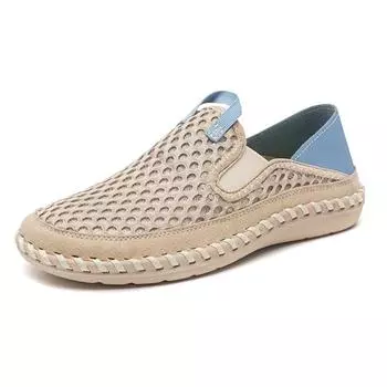 Импортные сетчатые туфли большого размера, мужские новые полые и легкие сетчатые туфли с одной педалью, мужские летние дышащие сетчатые туфли 38 хаки