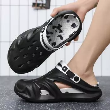 Импортные тапочки большого размера из ЭВА высокого качества с толстой подошвой, модные, верхняя одежда, дырки, классные тапочки двойного назначения 36