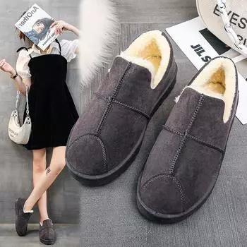 Импортные товары, большие размеры, хлопковая обувь, женская зимняя обувь из бархата, новые толстые теплые универсальные зимние ботинки s botines mujer 36