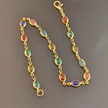 Импортные ювелирные изделия круглые стеклянные хрустальные женские ножные браслеты разноцветные овальные украшения для ног