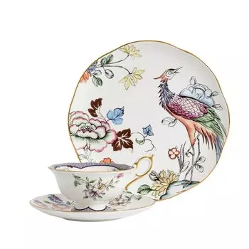 Импортный набор столовых приборов Wedgwood Wanderlust Fortune 21 см, набор из 2 предметов, свадебный подарок 1069361 [Обычные товары] (Чашка и блюдце, тарелка) белый