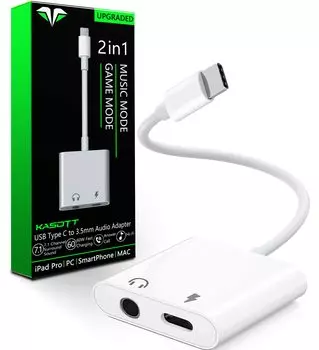 Improved 2in1 Type C Earphone Conversion Cable Earphone Jack Aux Terminal PD Earphones PD Quick Charging Game Charging Adapter Voice Calls iPad Pro