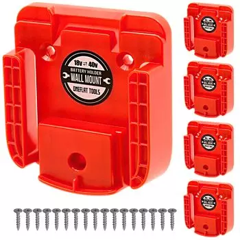 Improved ONEFLAT TOOLS Holder 40v 18v Can be installed either way Set of 5 Wall Mount Makita compatible Screws included