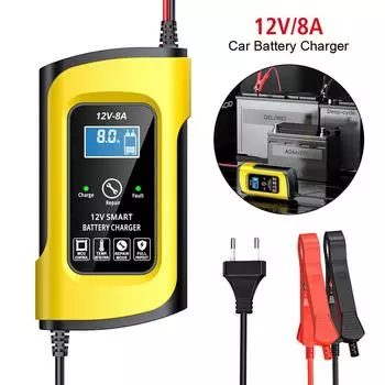 Импульсный ремонт аккумулятора зарядка высокой мощности интеллектуальное автомобильное зарядное устройство для мотоцикла внедорожника грузовик 12 В/8 А светодиодный дисплей многофункциональный US plug