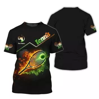 Имя на заказ теннисная футболка мужская 3D печатная персонализированная футболка спортивная игрок короткий рукав топы летняя круглая горловина футболка S
